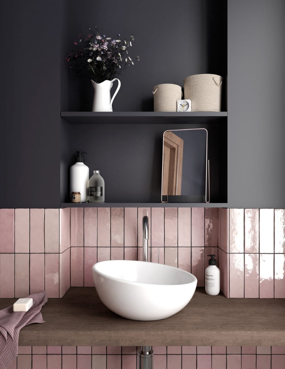 Kakel mineral rosa